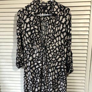 INC International Concepts Black and White print dress, size L